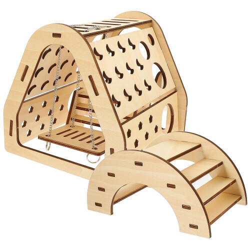 4Conjuntos Casa De DIY Para Hamster Com Ponte E Escorregador 1