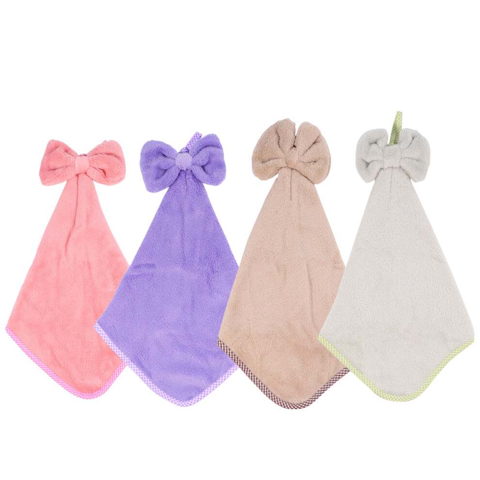 12Pcs Adorable Bowknot Hand Towels Assorted Color Comfortable Towels Artibetter