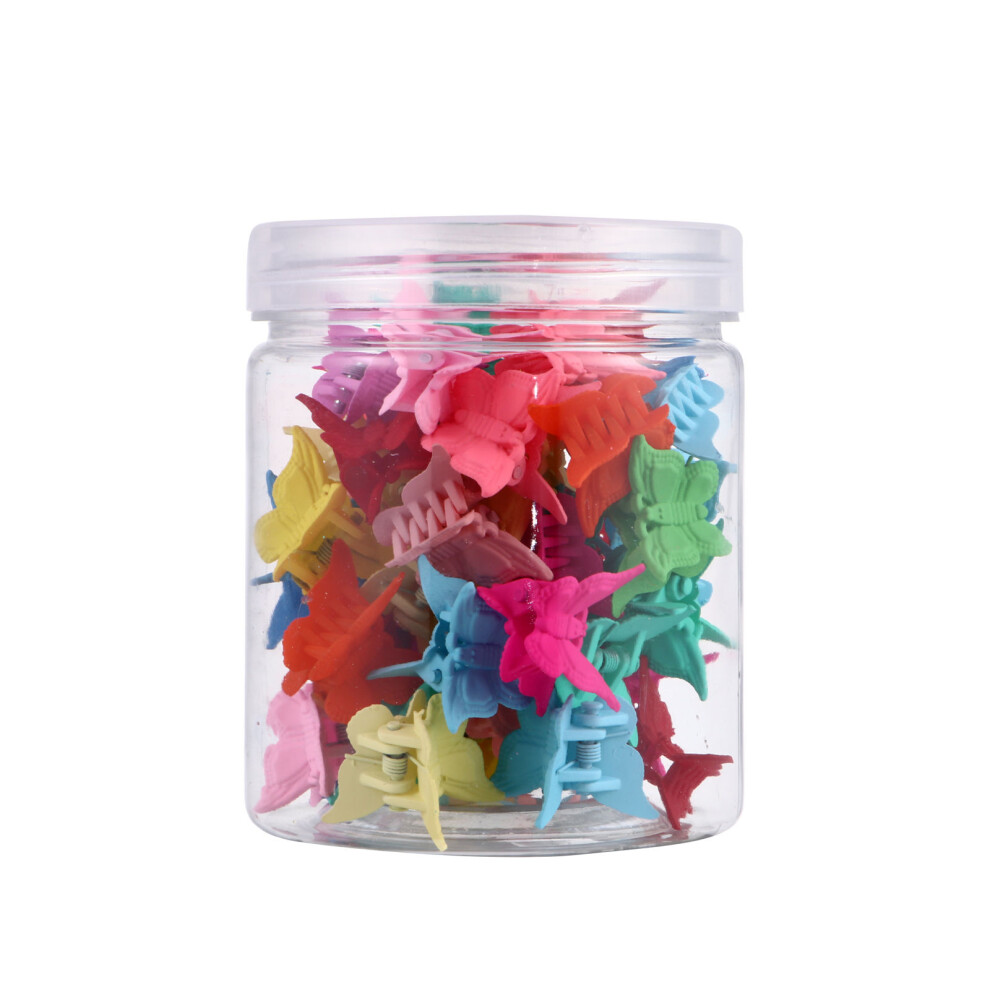 100Szt MałE Do WłOsóW Kolorowe Motylki Plastikowe Dla Dzieci-image