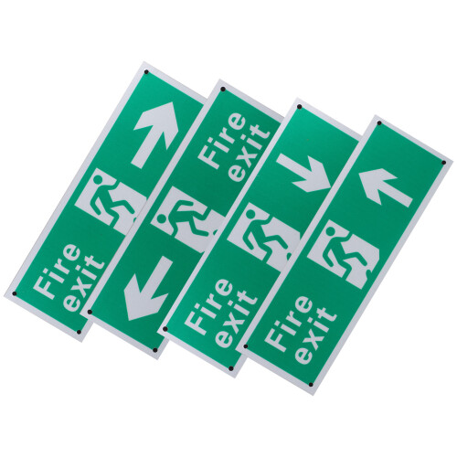 12Pcs Durable Fire Exit Stickers Aluminum for Exit Marking Green 1