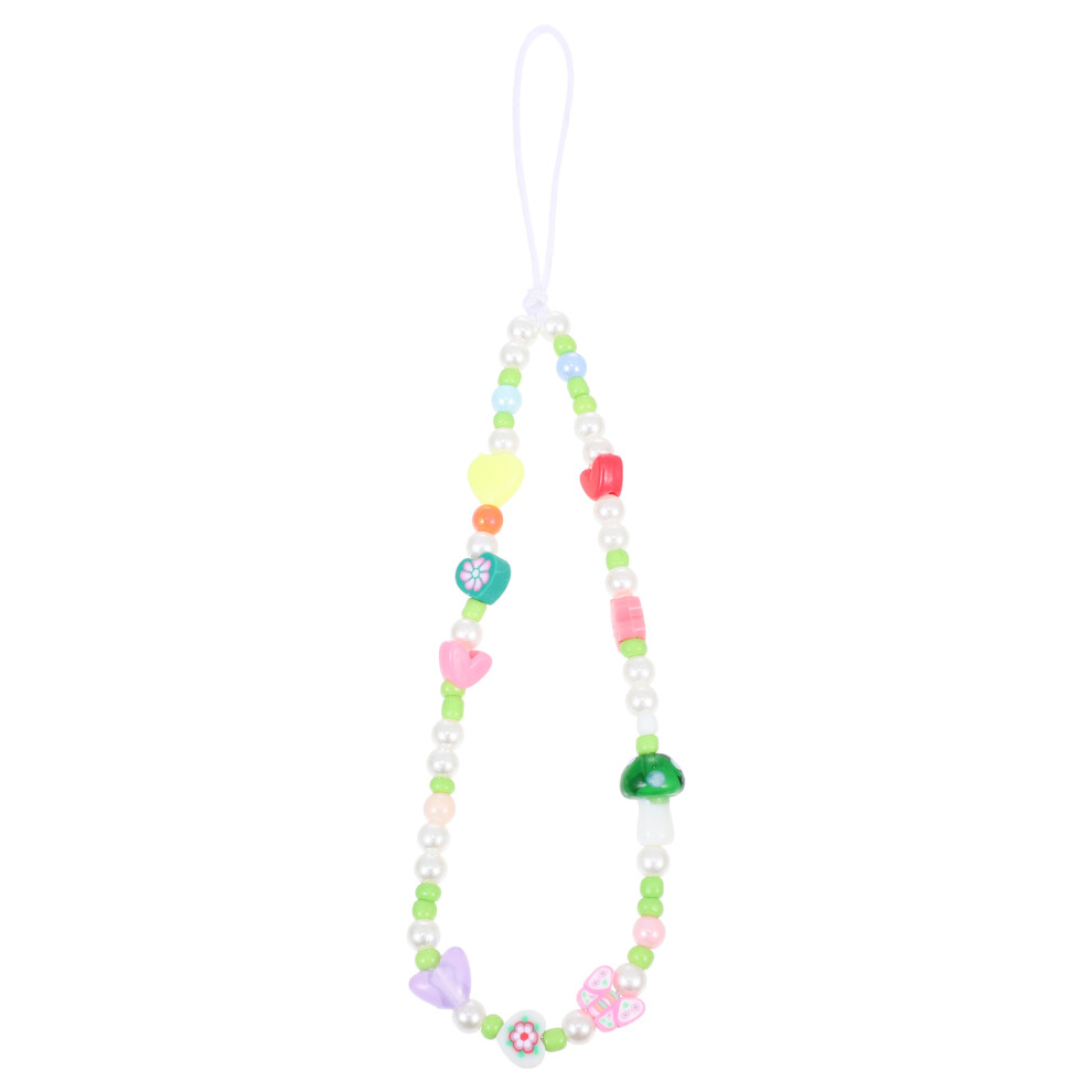 3Pcs Beaded Phone Wrist Strap Assorted Color Cute Phone Charm Lanyard 3591263157428