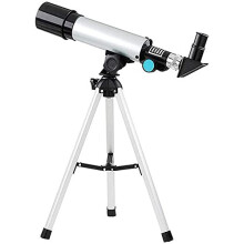 Telescope for beginners, astronomy, fully coated glass optics, 50 mm aperture, 400 mm mount, astronomical refractor with tripod, finderscope