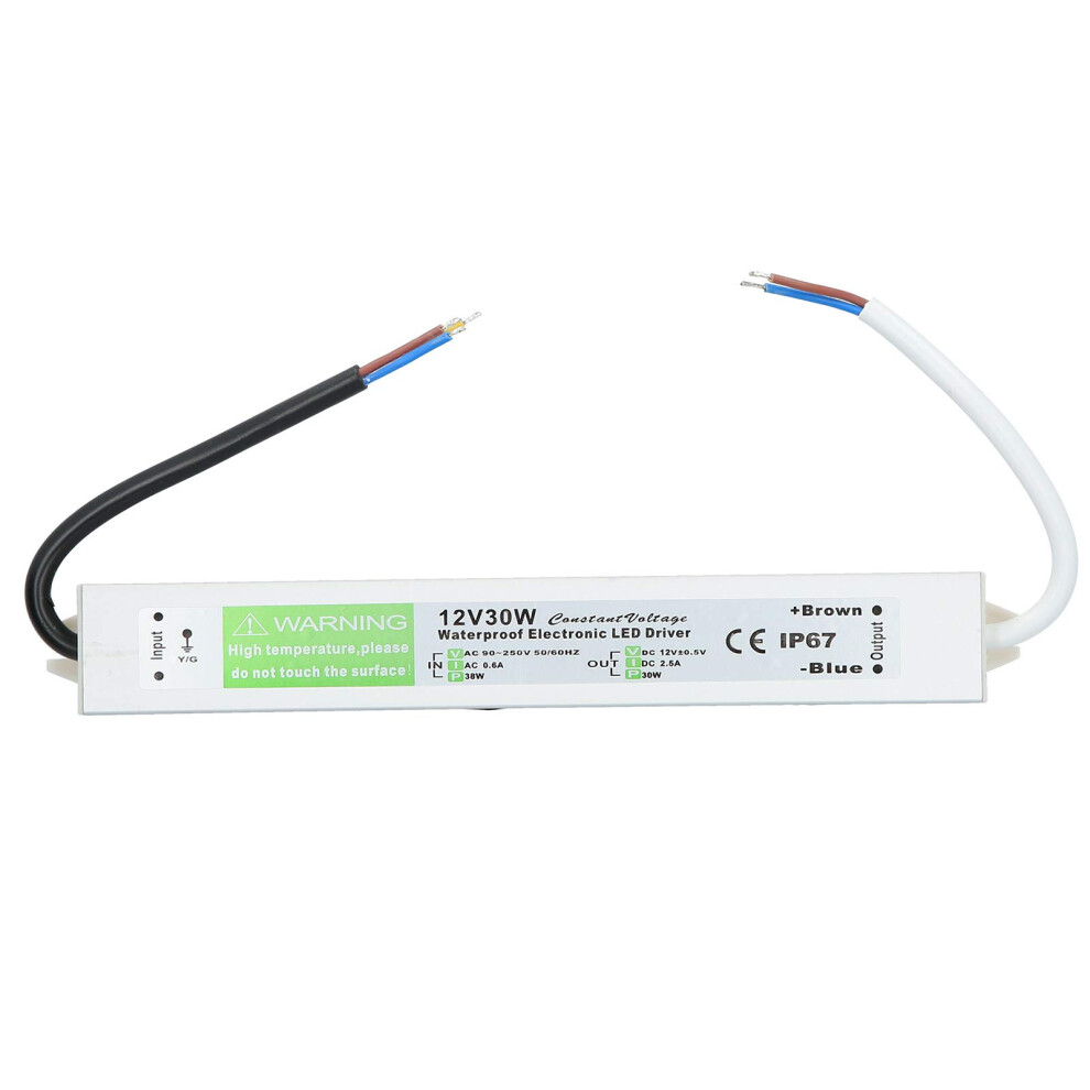 30W Power Supply Transformer Adapter Ultra Thin Led Driver Ip67 Safe Ac90 Input Dc12v 9412369350893