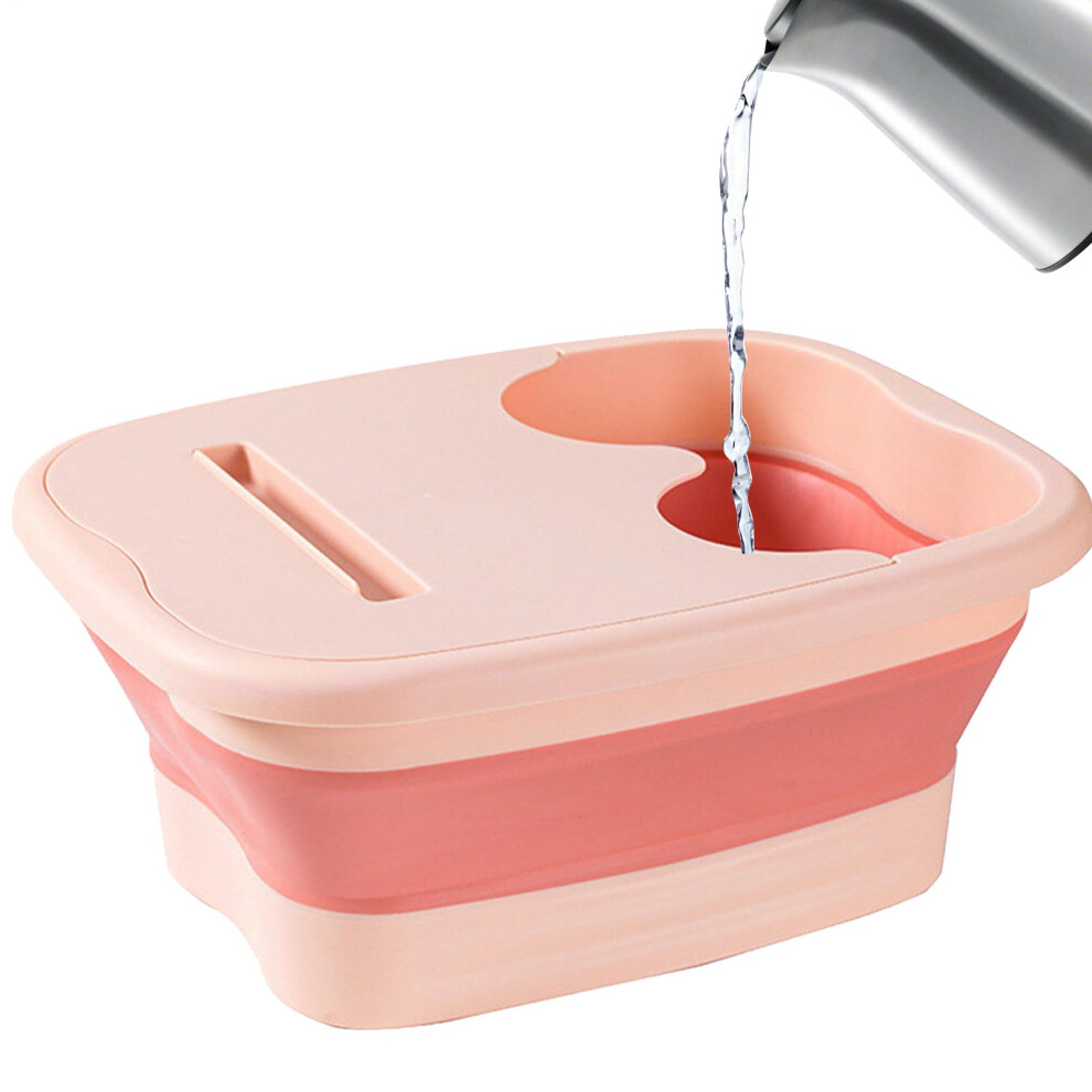 Collapsible Foot Soaking Tub with Massage Dots, Large Foldable Basin for Pedicure and Travel