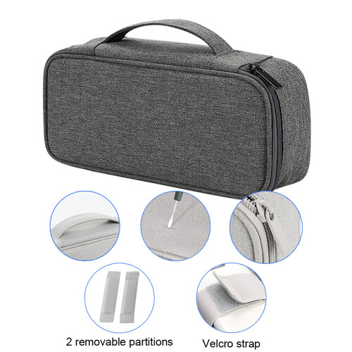 Travel Cable Organizer, Electronics Organizer Case With Mesh Pocket Storage, Waterproof Canvas Fabric For Secure Carry 2