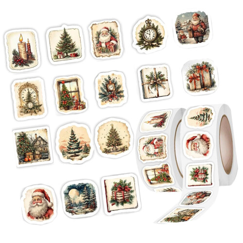Autocollant décoratif de noël, 1000 pièces, pour sceller
