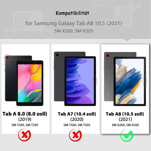 Capa fina para Galaxy Tab A8 de 10,5 polegadas (2022), com função de ativação/desativação automática e ângulo de suporte ajustável. 1