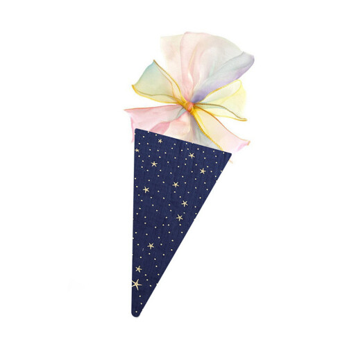 Cornet de crème glacée en coton brillant, ornement-Bleu profond