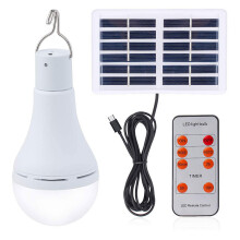 Automatische Solar-Glühbirne mit Timer, tragbare Notbeleuchtung mit Fernbedienung, wiederaufladbare LED-Laterne für Camping, Wandern, Gartenhaus,