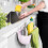 Eco-Friendly Collecting Tray for Kitchen Waste, White Hanging Kitchen Trash Can Foldable Waste Bin for Space Saving, Efficient Kitchen Preparation (2 6