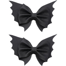 Flagermusvinger hårsløjfe til kvinder og piger, 4 stk. skridsikre hårklemmer i kunstlæder, Halloween-dekorationer, cosplay-kostumetilbehør,