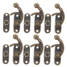 6PCS Vintage Box Latch and Antique Hasp Lock with Screws for Wooden Jewelry Chest Cabinet