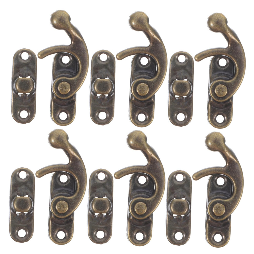 6Pcs Vintage Box Latch And Antique Hasp Lock With Screws For Wooden Jewelry Chest Cabinet 9189345157479