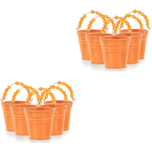 10Stk Miniature Eimer Orange Für Kinder Strand Und Zuhause 2
