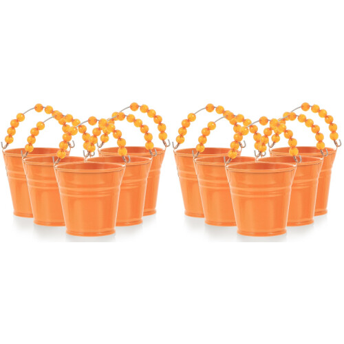 10Stk Miniature Eimer Orange Für Kinder Strand Und Zuhause 1