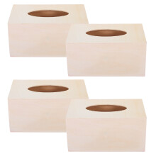 12Ud Soporte De Pañuelos Beige De Madera, Perfecto Para Manualidades