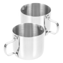 8Ud Vasos De Metal Para Espumar Café Con Asa Ergonómica Plata