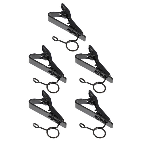 15Pcs Black Iron Mic Clips for Collar Lavalier Microphone Lapel Holder 2