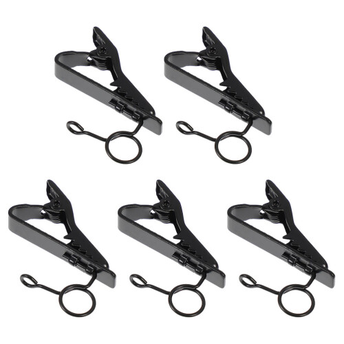 15Pcs Black Iron Mic Clips for Collar Lavalier Microphone Lapel Holder 1