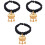3Pcs Multi-Function Black Cat Dog Collars Gold Lock and Jingling Bells 5