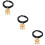 3Pcs Multi-Function Black Cat Dog Collars Gold Lock and Jingling Bells 10