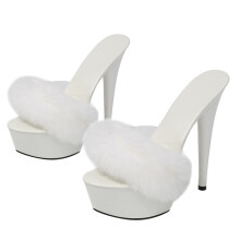 2Paires Sandales Blanches PVC Talons Soft Semelle