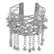 5Ud Brazaletes Arm Cuff De Metal Plateado Para Danza Con