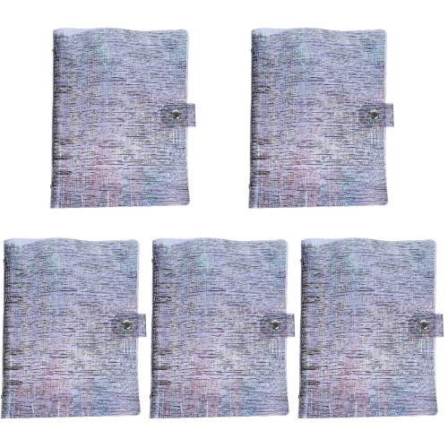 5Pièces Porte-Documents A5 6 Anneaux Protection PVC Noir 2