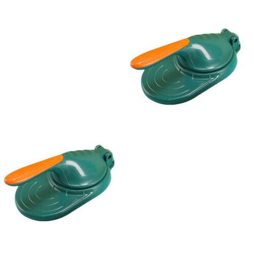 2Pcs Plastic Dumpling Skin Presser Mold for Kitchen Use Dark Green 2