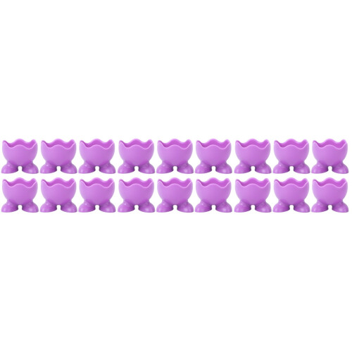18Pcs Silicone Egg Cups Violet Microwave Safe Hard-Boiled Egg Stands 2