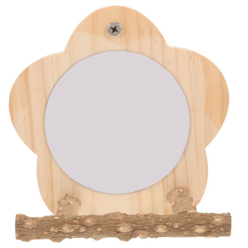 2Pz in Legno Per Uccelli Giochi Allenamento Con Specchio