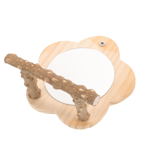 2Pz in Legno Per Uccelli Giochi Allenamento Con Specchio 1