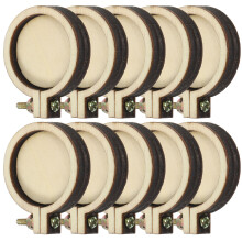 30Pz Mini Cornici Ricamo Khaki Legno Per Lavori A Punto Croce