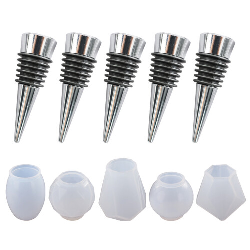 1Conjunto Kit De Moldes Silicone DIY Para Rolhas De Vinho Variadas
