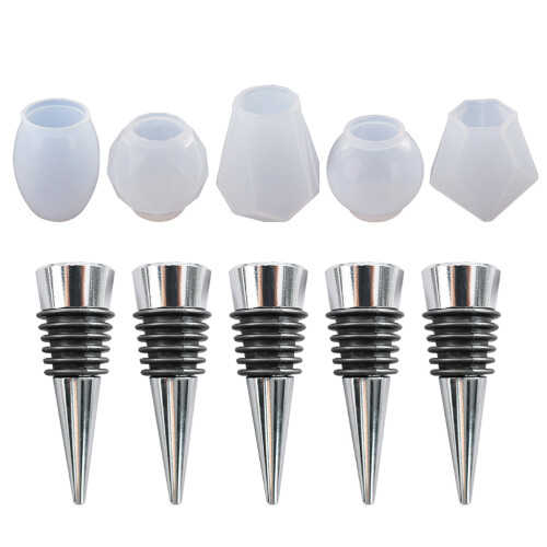 1Conjunto Kit De Moldes Silicone DIY Para Rolhas De Vinho Variadas 2