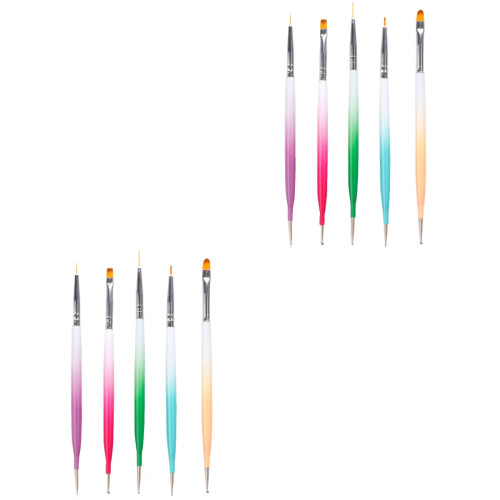 2Conjuntos Pincéis E Canetas Portáteis Para Nail Art Eficiente 2
