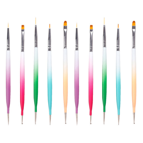 2Conjuntos Pincéis E Canetas Portáteis Para Nail Art Eficiente 1