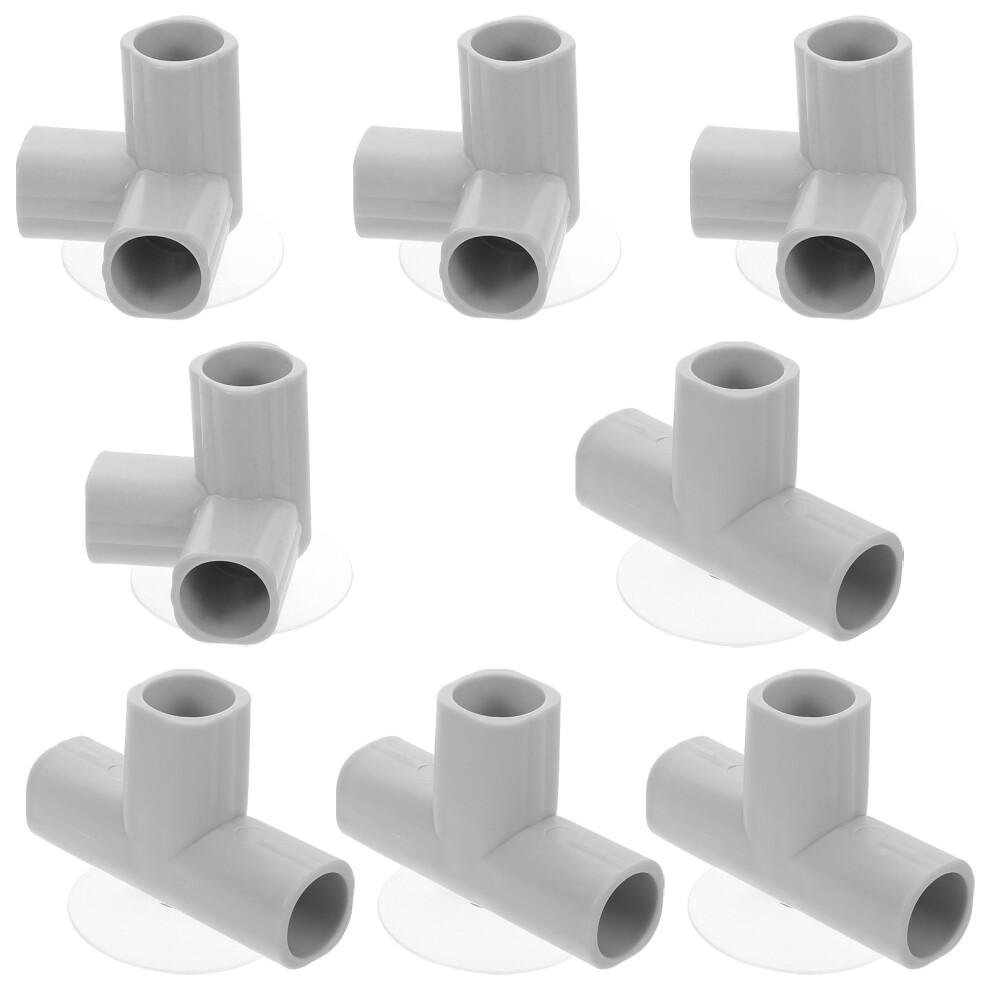 24Pcs Plastic Playpen 3-Way Connectors For Easy Indoor Assembly Grey Villcase