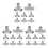 24Pcs Plastic Playpen 3-Way Connectors Grey for Easy Indoor Assembly 9