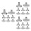 24Pcs Plastic Playpen 3-Way Connectors Grey for Easy Indoor Assembly 5
