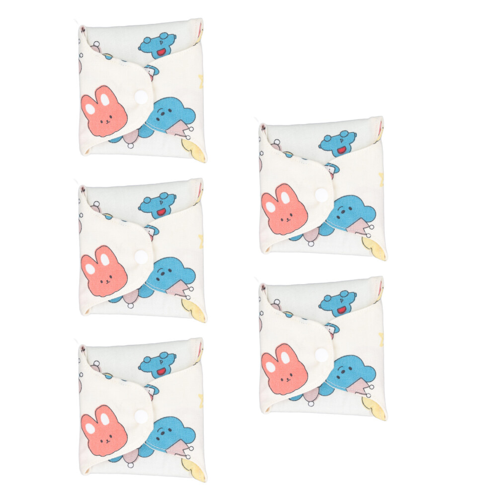 5pcs Reusable Washable Menstrual Pads Strong Absorption Breathable Cloth S THS004