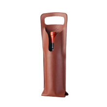 Sac à vin en cuir, sac cadeau de vin, sac de transport de-brun