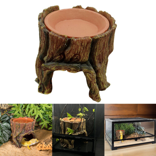 Reptiles Hideaway Cave Hollow Stump Shaped for Lizards Geckos 1