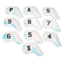 10 Stück PU Golfclub-Hüllen Set - Weiße Kante, Kratzfest, 17,5 x 11,5 cm