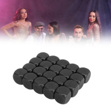 20pcs 16mm Blank Black Dice with Round Corners for Board Games & Teaching