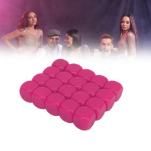 Plastic Dice 20pcs 16mm Round Corner Rose Red for Educational & Party Use