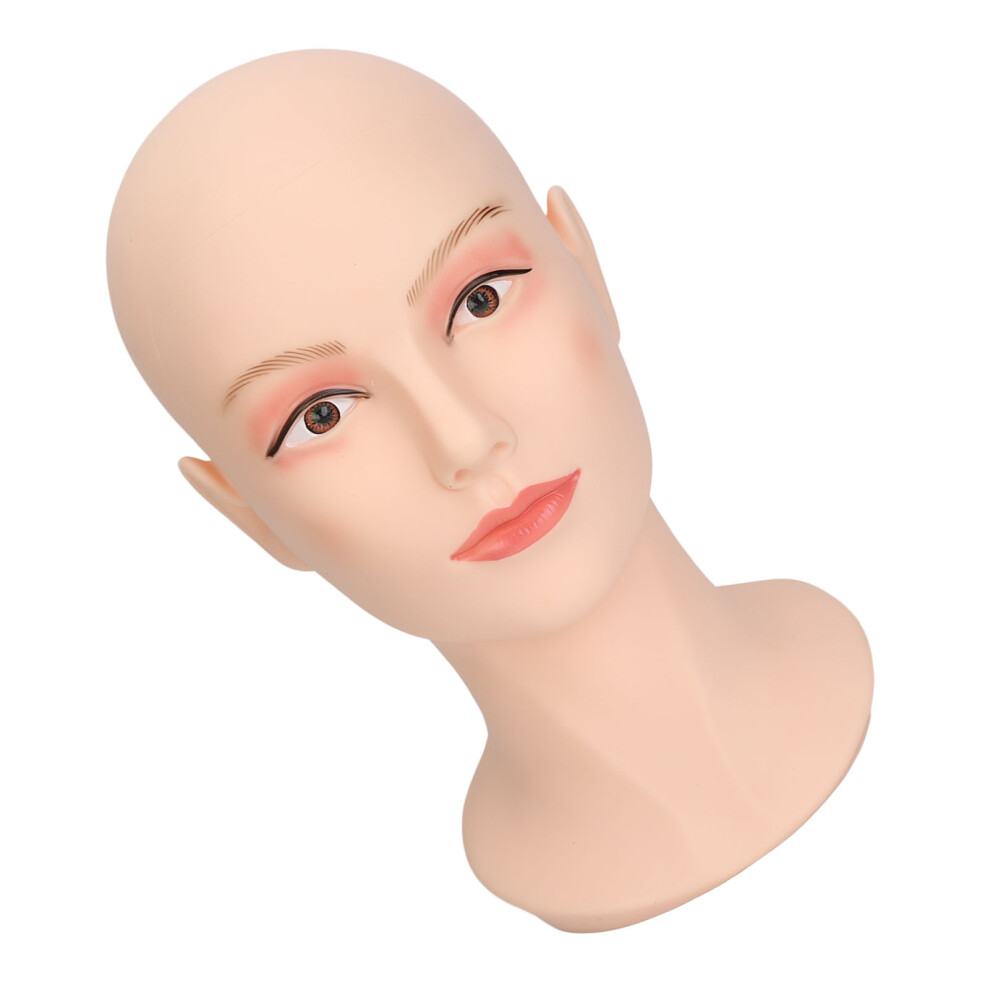 Bald Mannequin Head - PVC Washable Stand for Hat & Wig Display Female Model