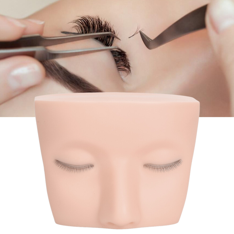Lash Mannequin Head Elastic Realistic 3 Layer Lashes for Practice White Skin
