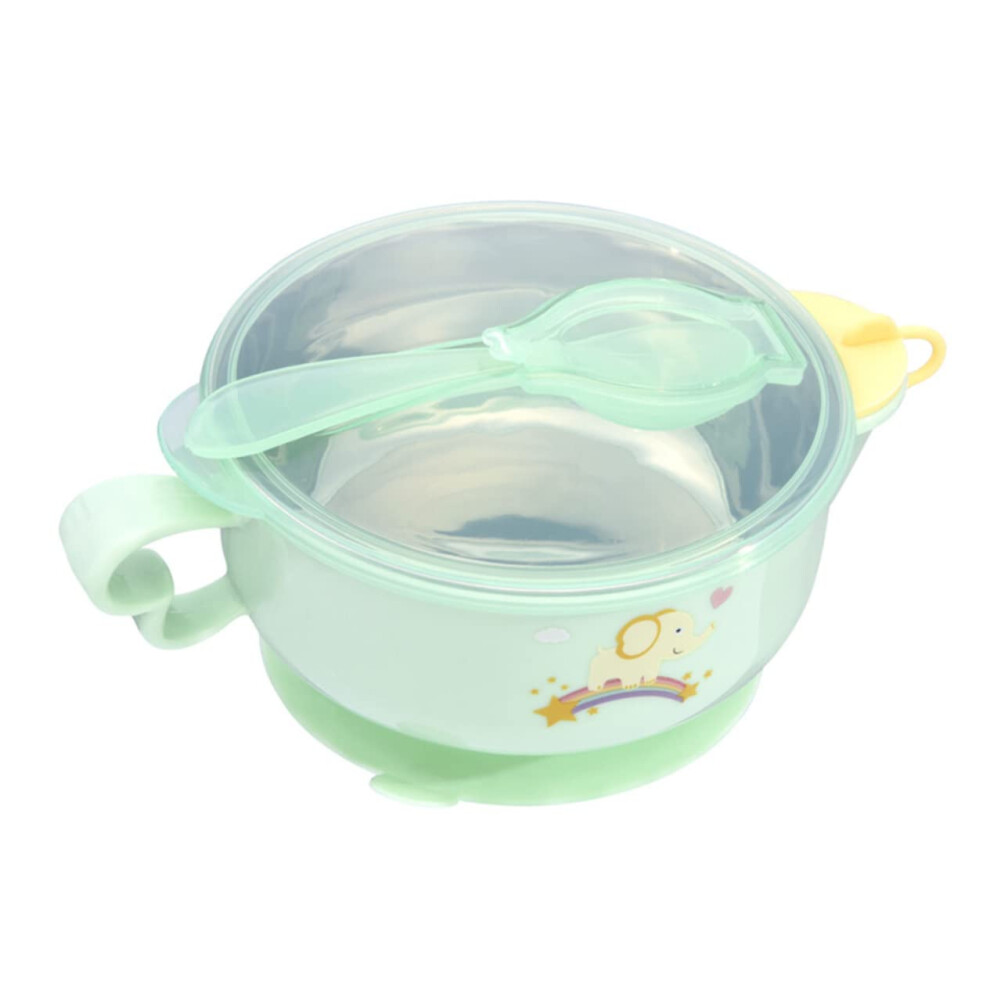 Suction Bowl Set For Independent Feeding Stainless Steel Training Bowl With Spoon Mint Easy Clean Portable The Go Green