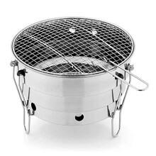 Portable Charcoal Grill Folding Stainless Steel BBQ Outdoor Mini Cooker for Camping and Picnic
